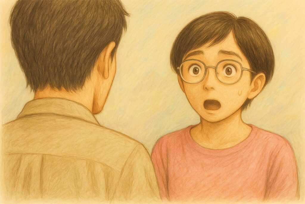 モラハラに気づいてショックを受けている女性のイラスト